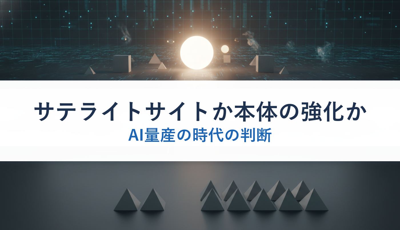 サテライトサイトか本体の強化か｜AI量産の時代の判断
