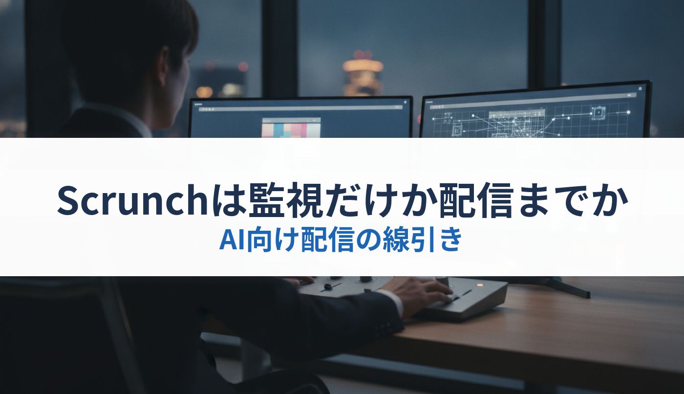 Scrunchは監視だけか配信までか｜AI向け配信の線引き