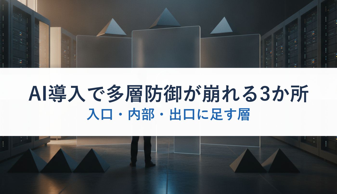 AI導入で多層防御が崩れる3か所｜入口・内部・出口に足す層