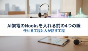 AI架電のNooksを入れる前の4つの線｜任せる工程と人が話す工程