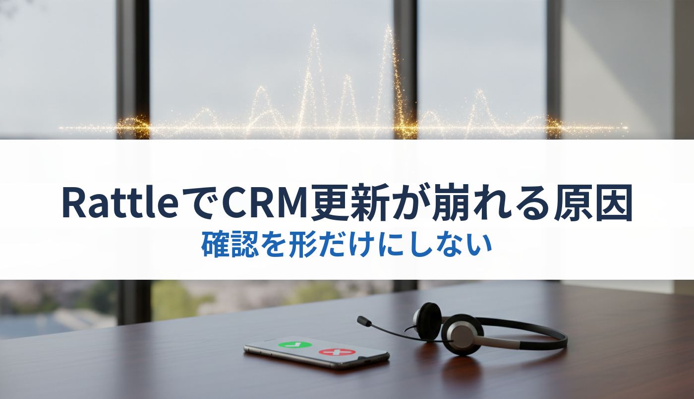 RattleでCRM更新が崩れる原因｜確認を形だけにしない